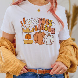 Fall Mysigt säsong Pumpkin Spice Drink och Pumpkin T Shirt