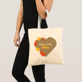Fall-nally Fall: Heart Tote Bag Design från hösten Tygkasse