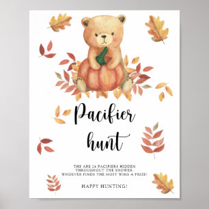 Fall - nappar-jakt på babyduschspel poster
