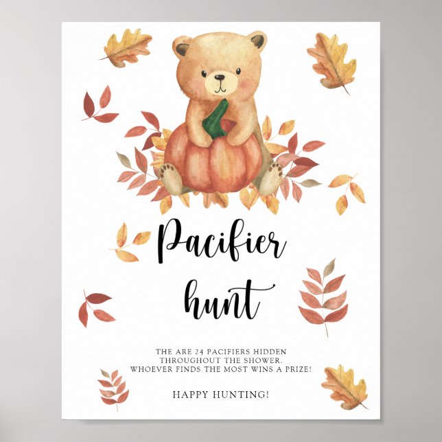 Fall - nappar-jakt på babyduschspel poster (Framsidan)