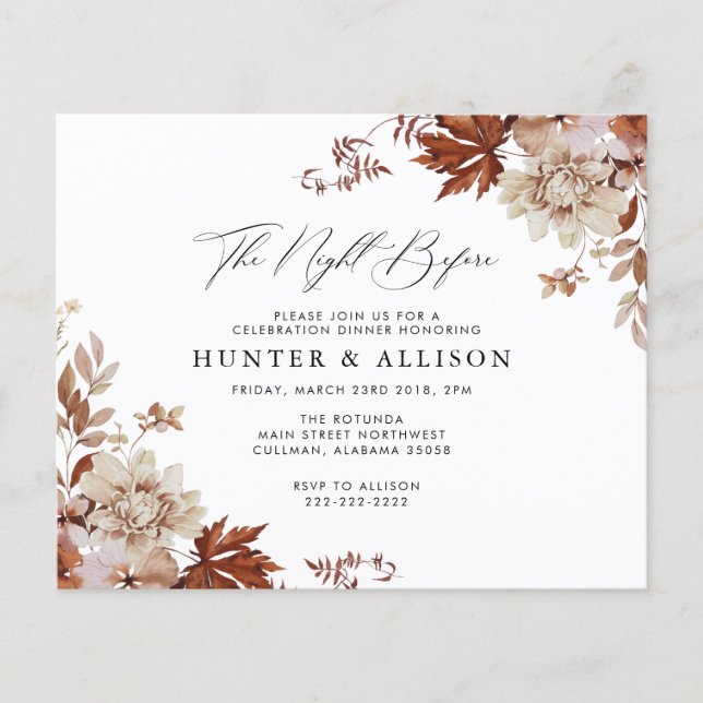 Fall natten före | Inbjudan Flyer (Framsidan)