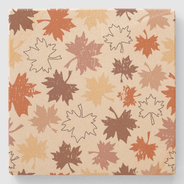 Fall naturdesign, thanksgiving hösten löv stenunderlägg (Framsidan)