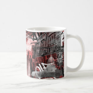 Fäll ned Collagemuggen för den östliga sidan Kaffemugg