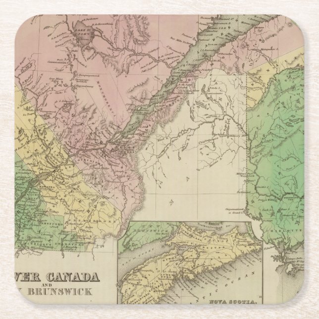 Fäll ned Kanada och New Brunswick Underlägg Papper Kvadrat (Framsidan)
