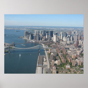 Fäll ned Manhattan från East River Poster