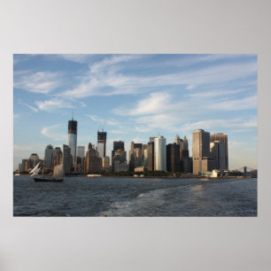 Fäll ned Manhattan horisont Poster