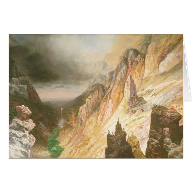 Fäll ned nedgångar, grandet Canyon av Yellowstonen Hälsningskort (Framsidan Horizontal)
