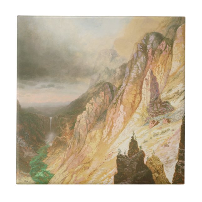 Fäll ned nedgångar, grandet Canyon av Yellowstonen Kakelplatta (Framsidan)