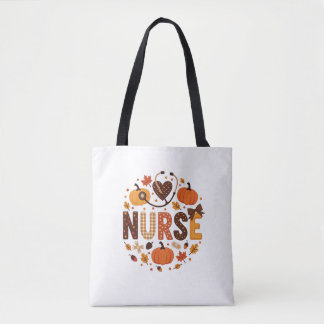 Fall Nurse - Vattenfärgad cute och färgstark Tygkasse