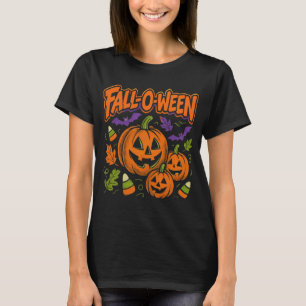 Fall-o-ween Bootleg Autumn Halloween Design Design T Shirt
