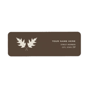 Fall Oak Löv Rubbing Address Label Returadress Etikett