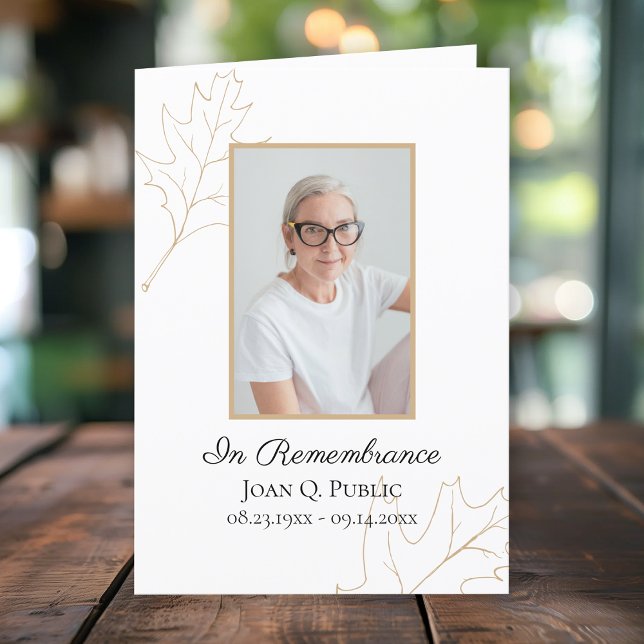 Fall Oak Lövs-minnesanteckning för funktionstjänst Program (Skapare uppladdad)