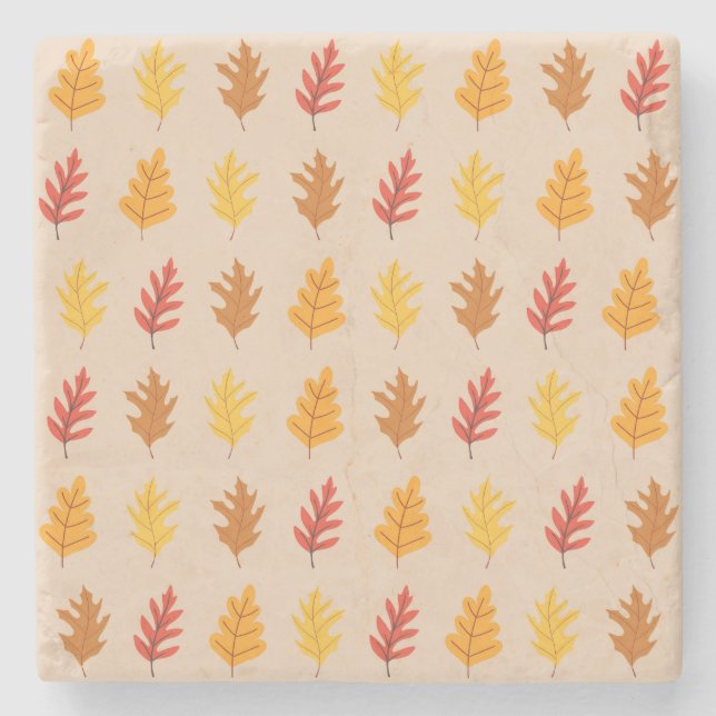 Fall Oak Lövs Stenunderlägg (Framsidan)