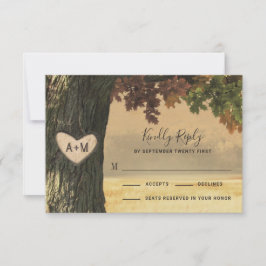 Fall Oak Träd Land Rustic Bröllop OSA Card