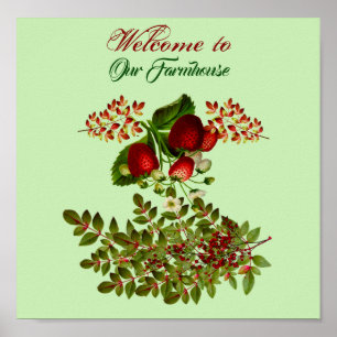 Fall och höst Berry Foliage Välkomsthantverk Poster