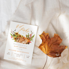 Fall Oh Baby Hjort Pumpkin & Sunsun Baby Shower Inbjudningar