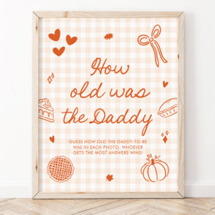 Fall Orange Gingham Söta Lilla Paj Hur gammal var Poster