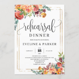 Fall orange marigold blommigt Rehearsal Midinvit Inbjudningar