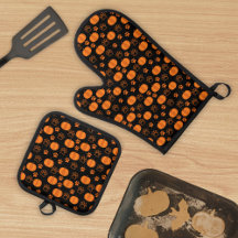 Fall Orange och Black Pumpkins och Tassar Hallowee
