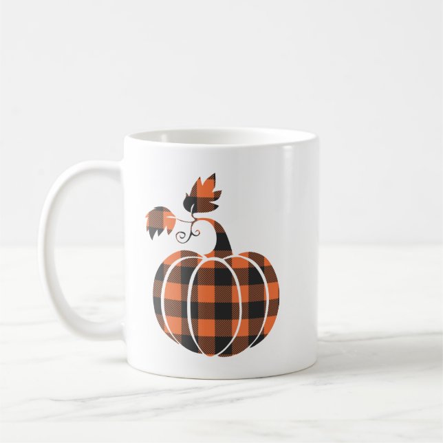 Fall Orange och svart höstpumpa Kaffemugg (Vänster)