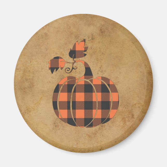 Fall Orange och svart höstpumpa Magnet (Framsidan)