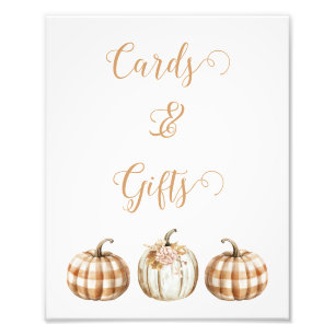 Fall Orange Pumpkin Baby Shower-skylt Fototryck