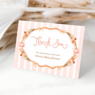 Fall Orange Pumpkin Baby Shower Tack för ditt kort
