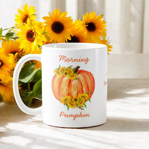 Fall Orange Pumpkin Thanksgiving Friendsgiving Kaffemugg