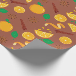 Fall Orange, Star Anise och Cinnamon Seamless Presentpapper
