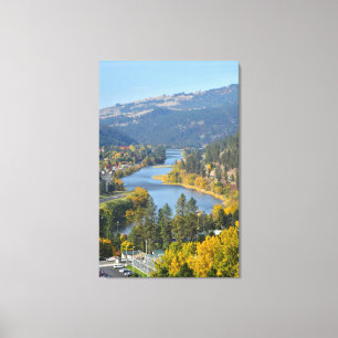 Fall over Clearwater River Idaho Canvastryck