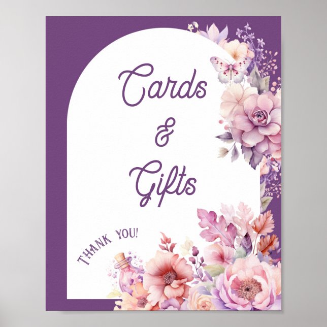 Fall på kort och presenter blommigt baby i kärlek  poster (Framsidan)