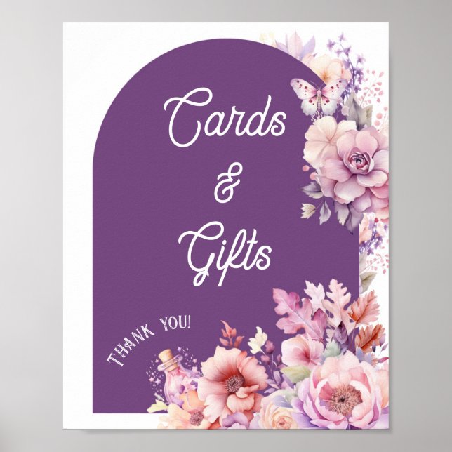 Fall på kort och presenter blommigt baby i kärlek  poster (Framsidan)