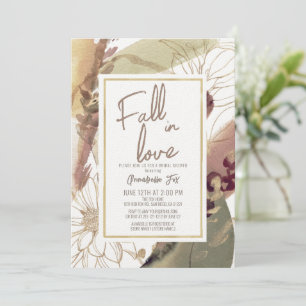 Fall på Möhippan Blommigt för Abstrakt i Kärlek hö Inbjudningar