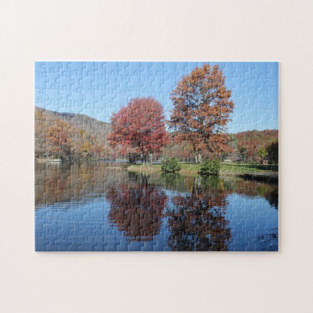 Fall på Sjö-pussel 10 x 14 Pussel (Horisontell)