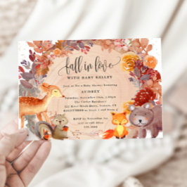 Fall på trädjur i Kärlek, Rustic Baby Shower Inbjudningar