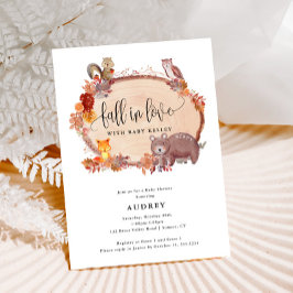 Fall på trädjur i Kärlek, Rustic Baby Shower Inbjudningar