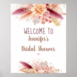 Fall Pampas Grass Boho Möhippa Välkommen Poster