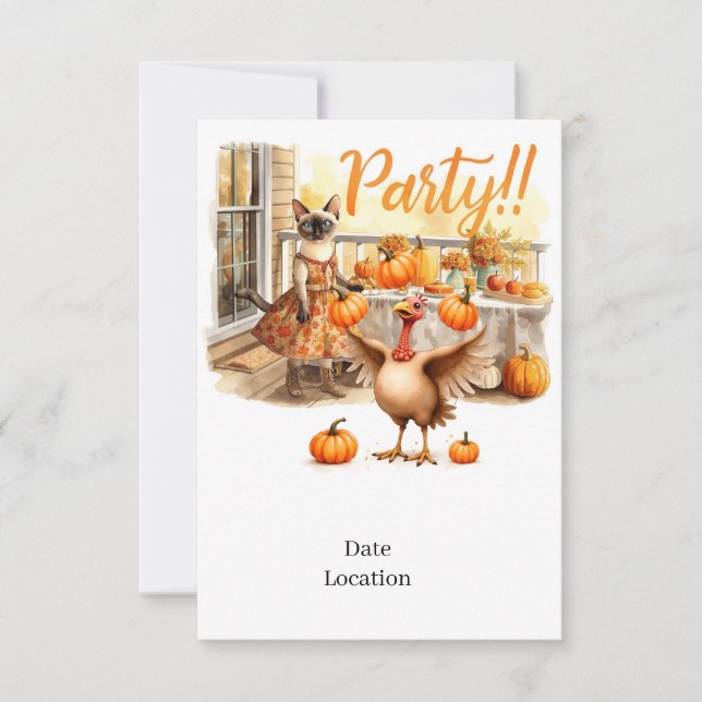 Fall Party Invitation Card – Cozy Autumn Gathering Inbjudningar (Framsida)