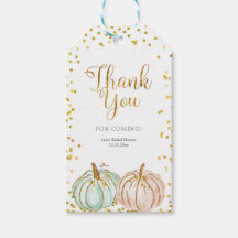 Fall Pastel Pumpkin Gender Reveal Tack Märkre