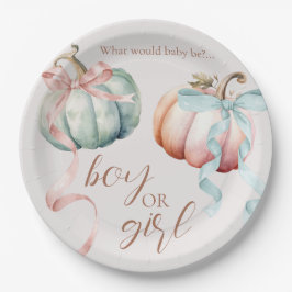 Fall Pastel Pumpkin Paper Plate or Charger Plate