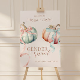 Fall Pastel Pumpkins och Bows Welcome Sign