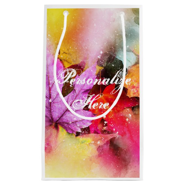 Fall pastelläpple löv vattenfärgshöst elegant (Framsidan)