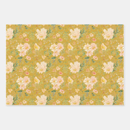 Fall Peach Flower Watercolor på Ceylon Gult