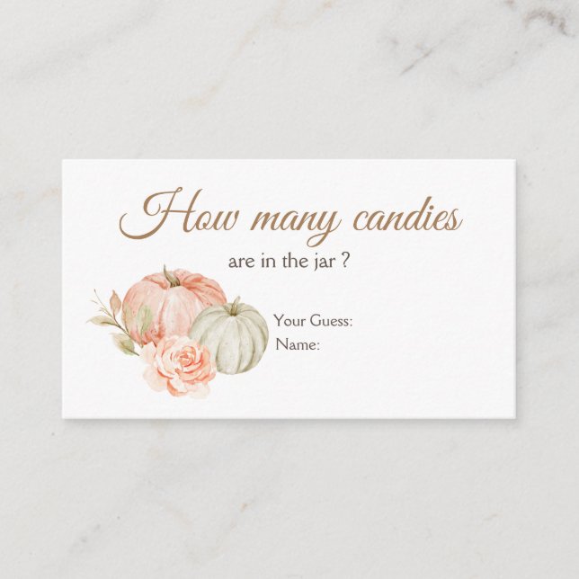 Fall Peach Grönt Pumpkin Hur många kanter? Tilläggskort (Framsida)