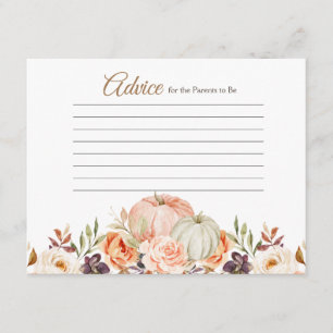 Fall Peach Grönt Pumpkin Rustic Blommigt Advice Tilläggskort