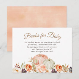 Fall Peach och Grönt Pumpkin Bokar för Baby Vykort