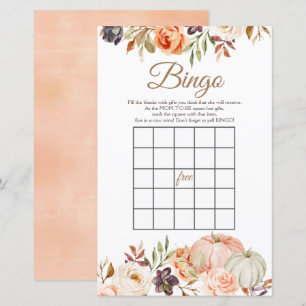 Fall Peach Pumpkin Rustic Blommigt Bingo Games
