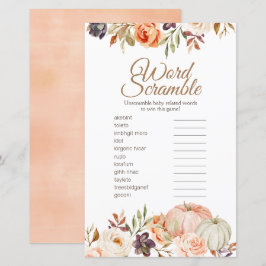 Fall Peach Pumpkin Rustic Ord Scramble