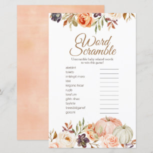 Fall Peach Pumpkin Rustic Ord Scramble