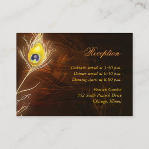 Fall Peacock Feather Wedding Reception Tilläggskort